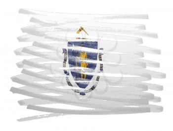 Flag illustration made with pen - Massachusetts