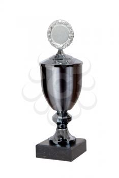 Trophy cup isolated on a white background - Black