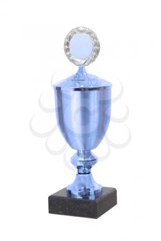 Trophy cup isolated on a white background - Blue