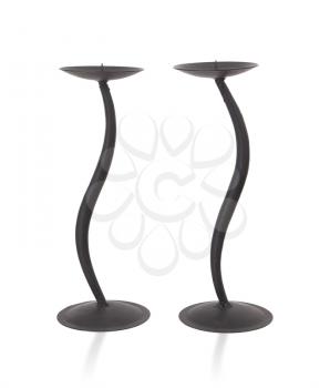 Black candlestick isolated on a white background