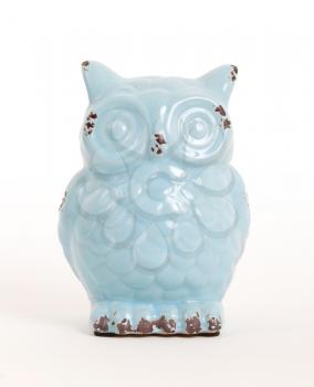 Blue owl gift, isolated on a white background