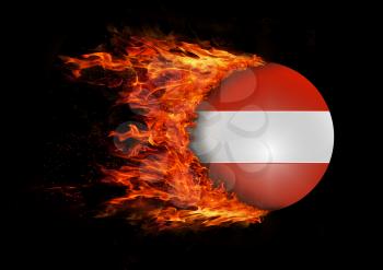 Concept of speed - Flag with a trail of fire - Austria