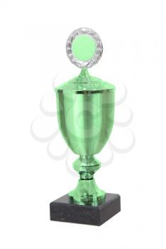 Trophy cup isolated on a white background - Green