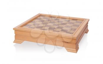 Checkers (wood) isolated on a white background