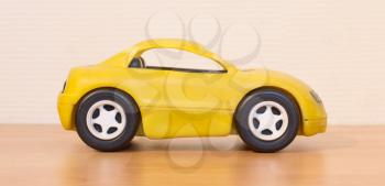 Clear colored small car toy, selective focus