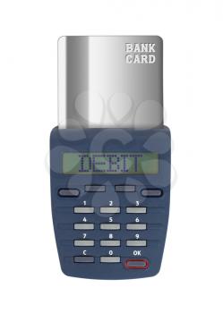 Security device for banking at home, isolated on white, debit