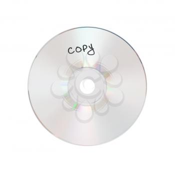 CD or DVD isolated on a  white background, copy