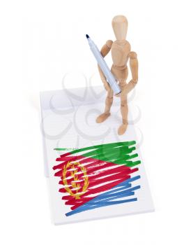 Wooden mannequin made a drawing of a flag - Eritrea