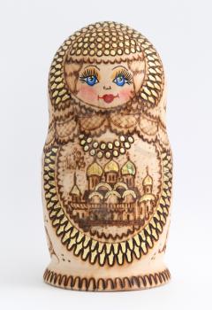 Russian wooden doll - Matryoshka - Isolated on white