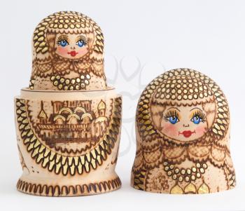 Russian wooden doll - Matryoshka - Isolated on white