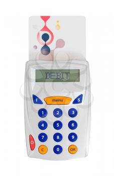 Banking at home, card reader for reading a bank card - Debit