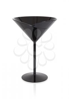 Black cocktail glass, isolated on a white background