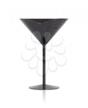 Black cocktail glass, isolated on a white background