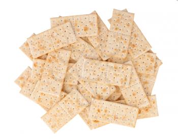 Small crackers isolated on a white background