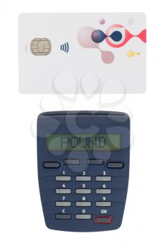 Banking at home, card reader for reading a bank card - Pound