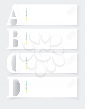 Royalty Free Clipart Image of a Letter Banners