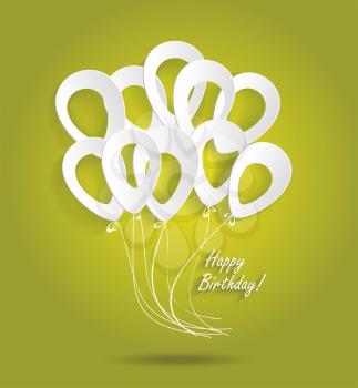Birthday card with paper ballons 