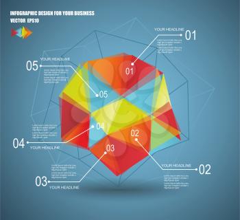 3D vector illustration of geometry infographics