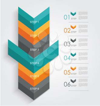 Minimal infographics or Step banners template in Arrow style. Vector.