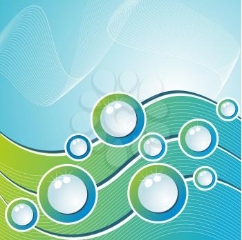 abstract vector background with blue bubbles or drops