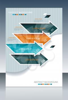 Vector brochure template design with cubes and arrows elements. 