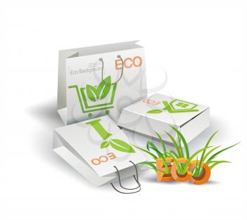 Vector paper bag, recycle concept. Eco Product. Eco packing. 