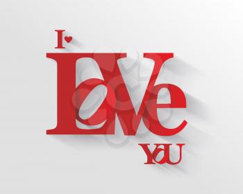 Lettering I LOVE YOU. For themes like Mother's Day, Valentine's Day, holidays. Vector illustration. 