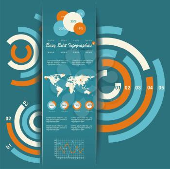 Set of Infographic Elements. World Map and Information Graphics 