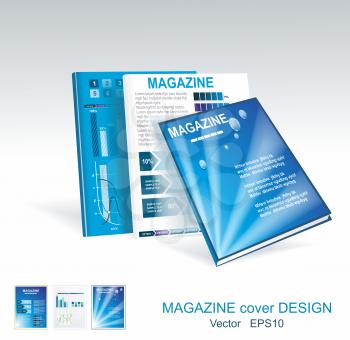 Vector blue brochure design set 