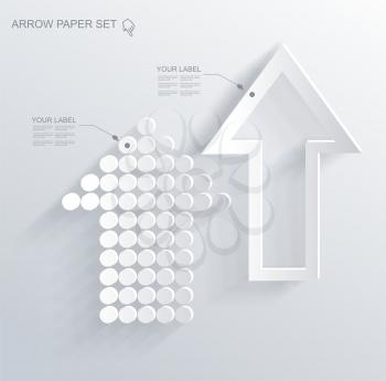 set of white different paper arrows