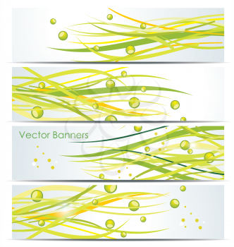 Green lines. Abstract vector background 