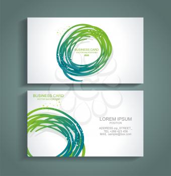 Abstract green colorful business card