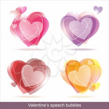 Collection of Colorful Speech And Thought Bubbles Background Vector 