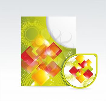 Vector bright folder and sticker with abstrackt pattern