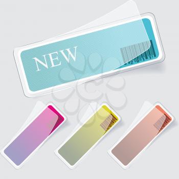 Multi-colored realistic stickers with a place for the text