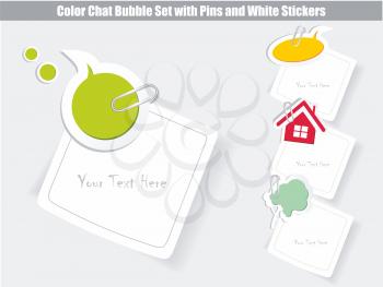 vector set of speech bubbles & white stickers