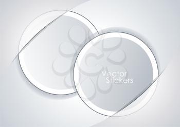 Set vector white stickers 