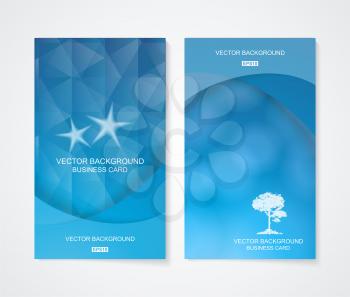 Abstract business cool blue banner set, vector 