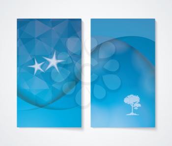 Banner set with blue background. Business Card Set. Vector illustration. 
