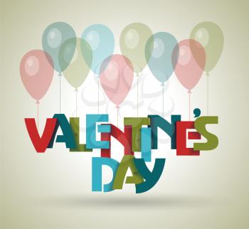 Happy Valentines day card design. 14 february.  Vector background.