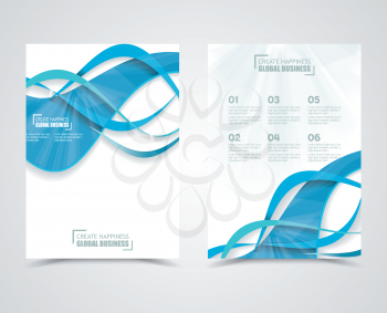 Geometric design vector business banners with blue waves