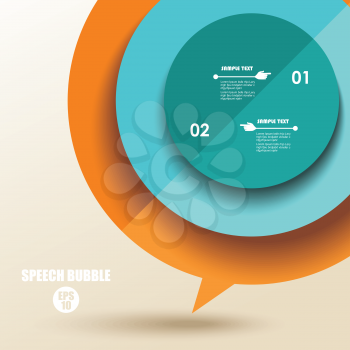 color speech bubble from folded paper
