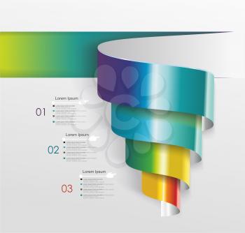 Modern design from spiral banner. Can be used for workflow layout, diagram, number options, web design.