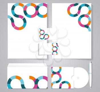 Corporate identity, business set design with abstract background. Vector illustration