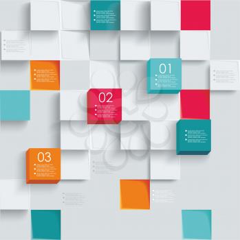 Modern infographics squares template for business design, vector illustration