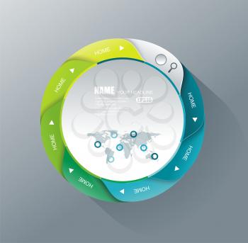 Vector round  panels with  shadow and light  for web user interfaces (UI) and applications (apps)