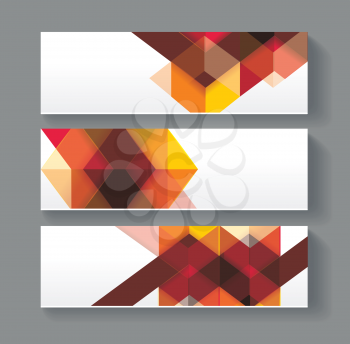 Banners with bright geometrical abstract lines structure. Vector illustration