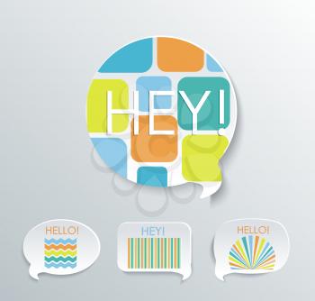 Speech bubbles with different pattern elements.Vector set.