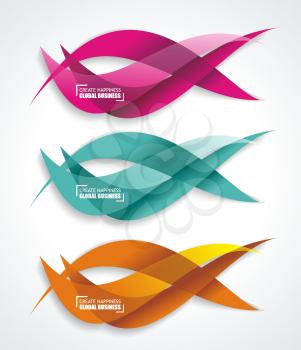 Set of colorful smooth futuristic wave layouts. Business backgrounds, presentation or identity.
