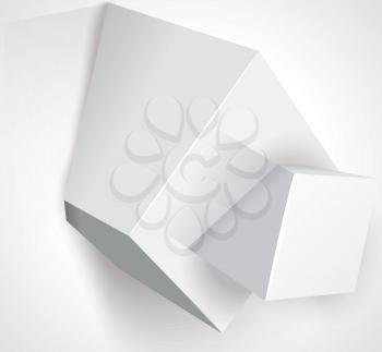 White Cubes with Text Information. Can be used for workflow layout, diagram, number options, step up options, web design, infographics.